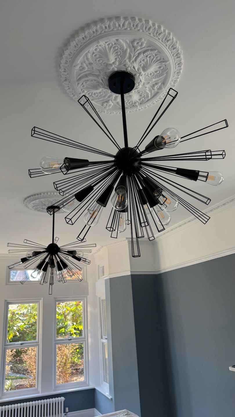 Customer photo review of 10-Light Modern Sputnik Sunburst Chandelier