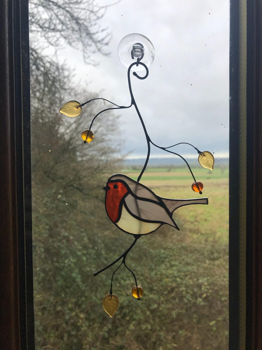 Customer photo review of Stained glass Robin Bird