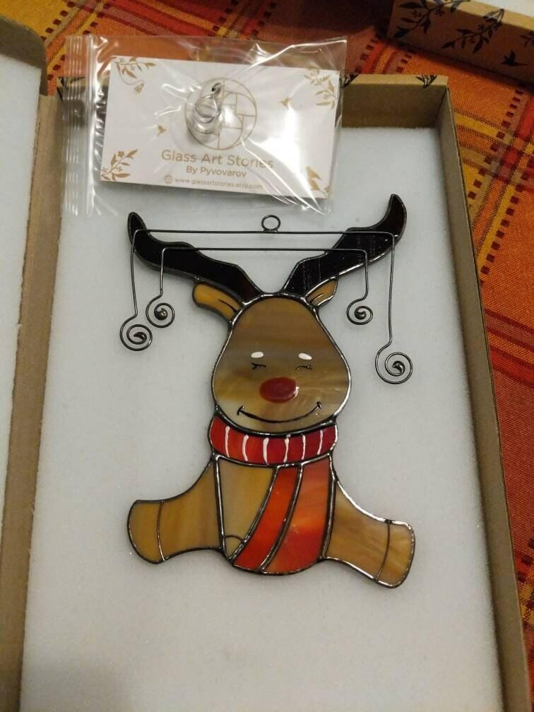 Customer photo review of Christmas Rudolph Reindeer Suncatcher