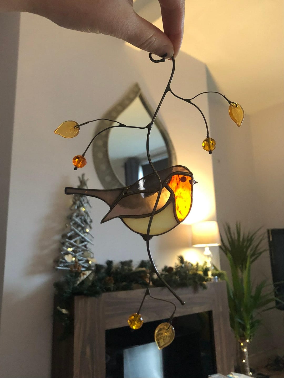 Customer photo review of Stained glass Robin Bird