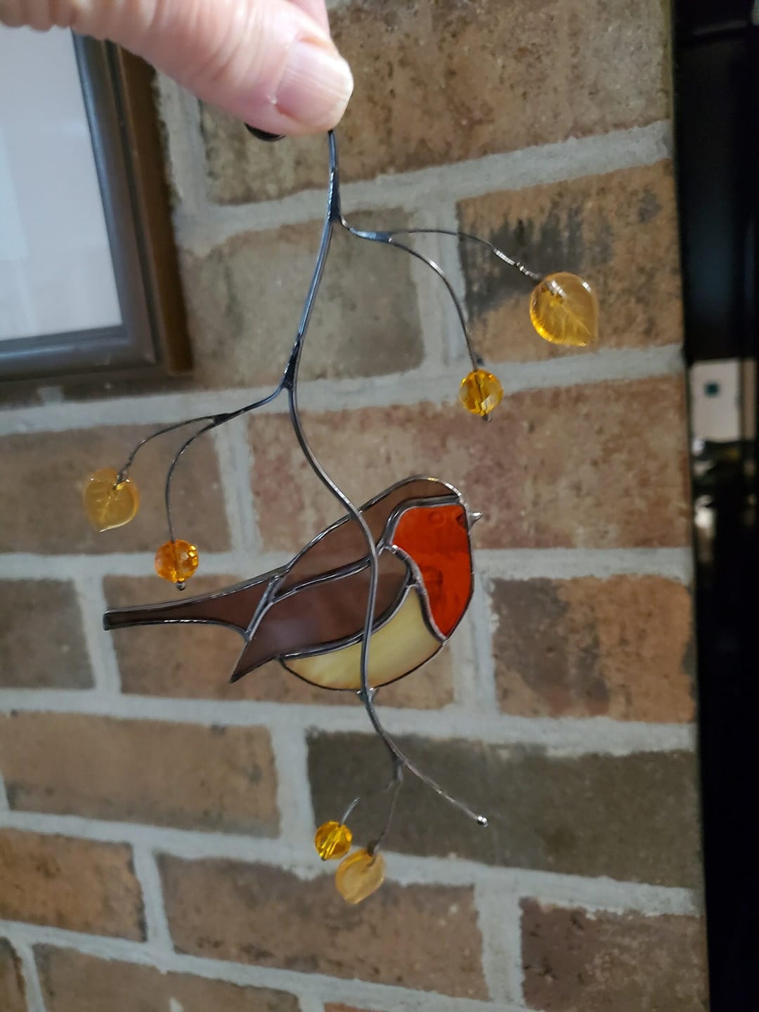 Customer photo review of Stained glass Robin Bird