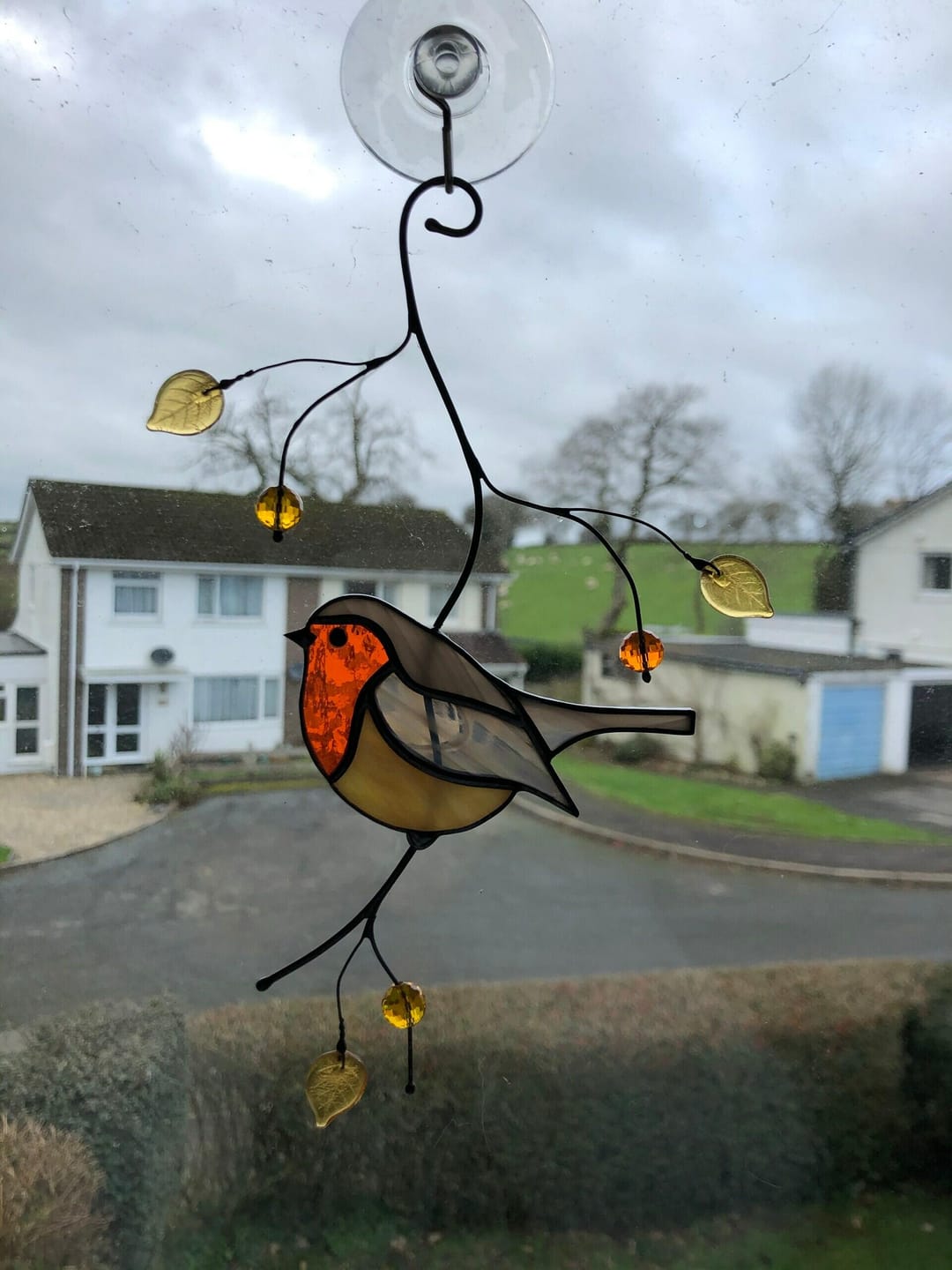 Customer photo review of Stained glass Robin Bird