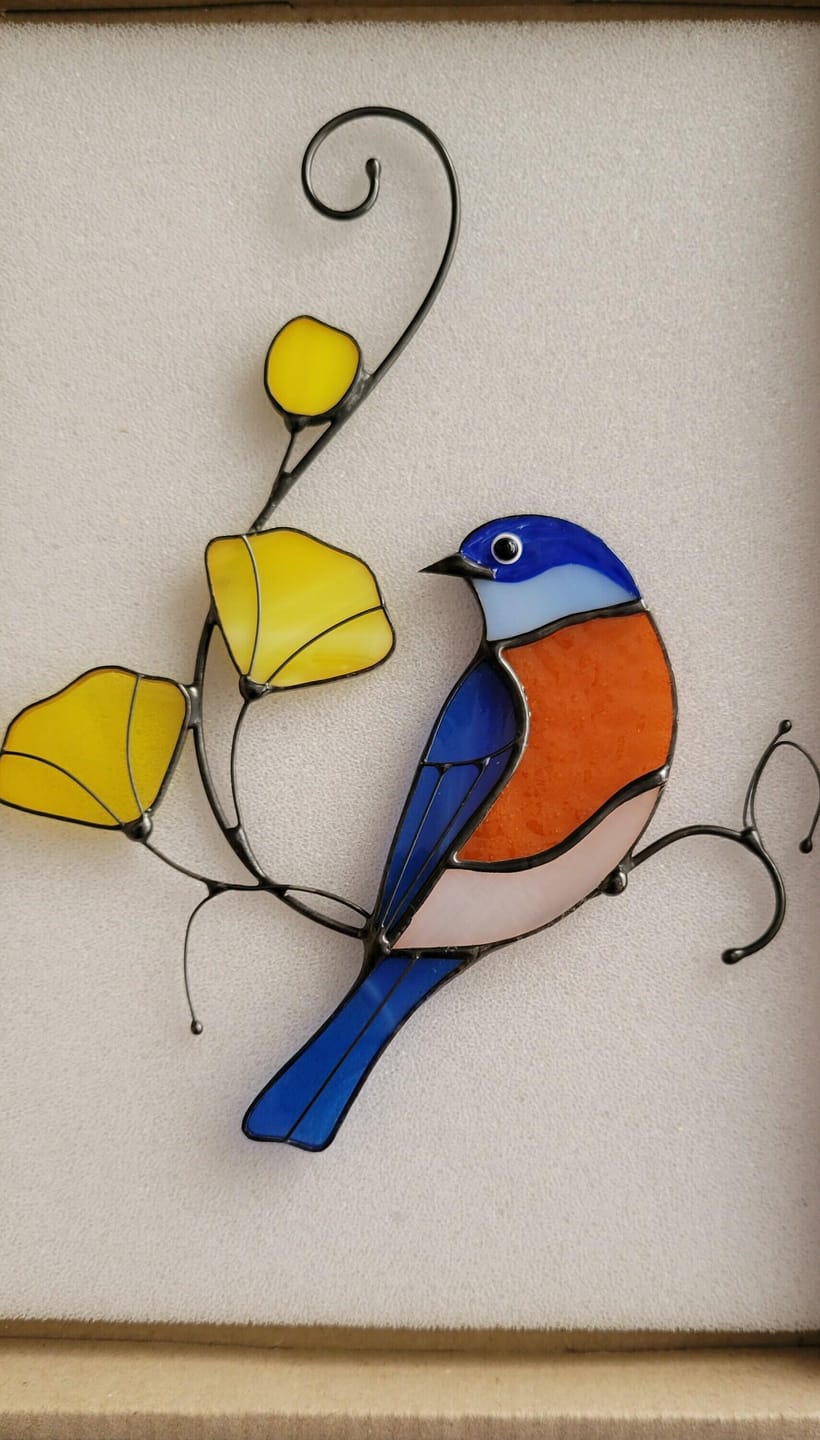 Customer photo review of Bluebird with Yellow Flowers