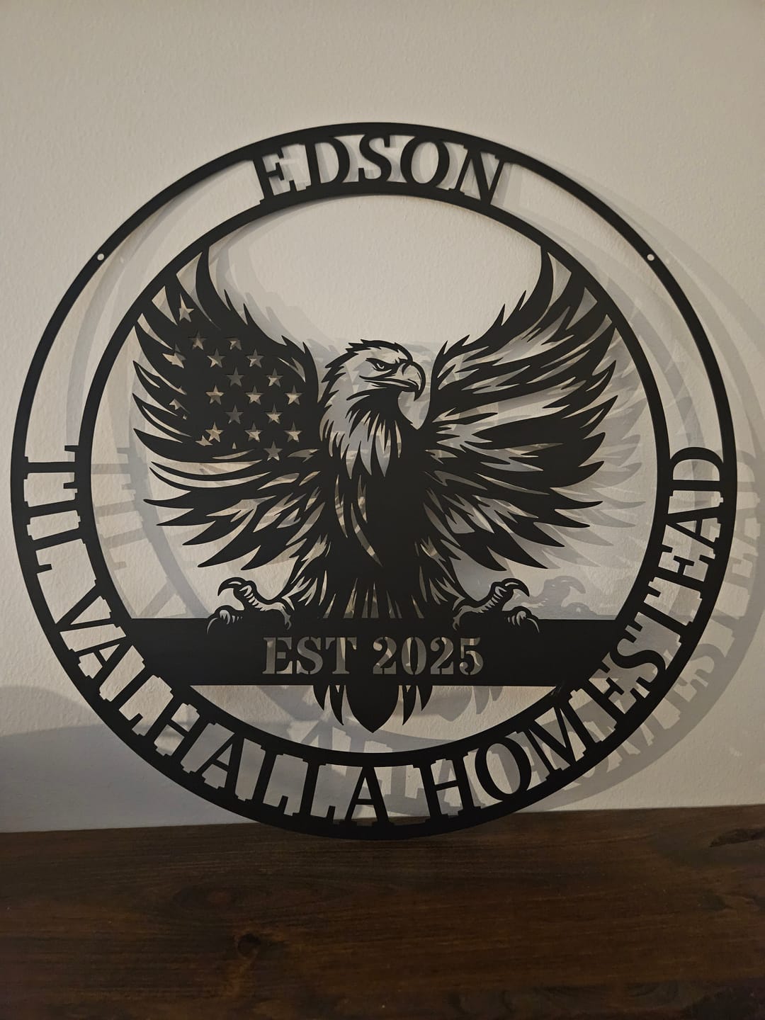 Customer photo review of American Eagle Metal Sign