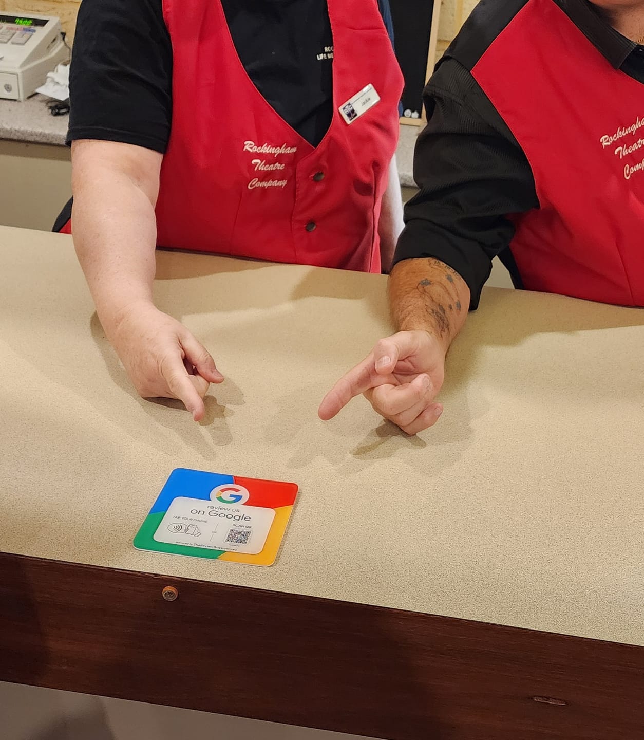 Customer photo review of Google Review NFC Plate +  QR Code