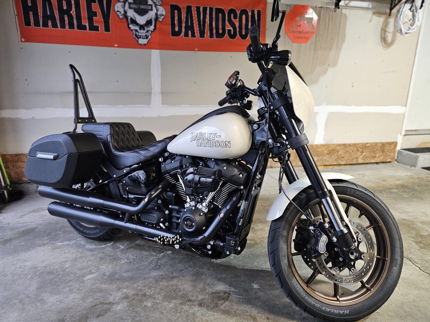 Customer photo review of Iron Born Blade 25" Sissy Bar with Foldable Luggage Rack for Harley Softail Low Rider S FXLRS Matte Black
