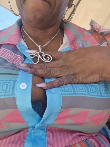 Customer photo review of Luxe Diamond Initial Necklace