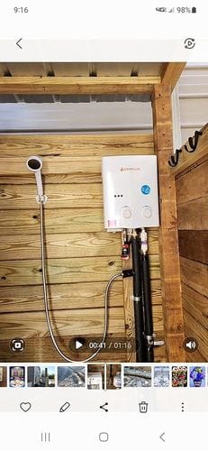 Customer photo review of Camplux AY132 5L Portable Gas Propane Water Heater with Folding Handle, Tankless LPG Propane For Outdoor Camping Shower&RV