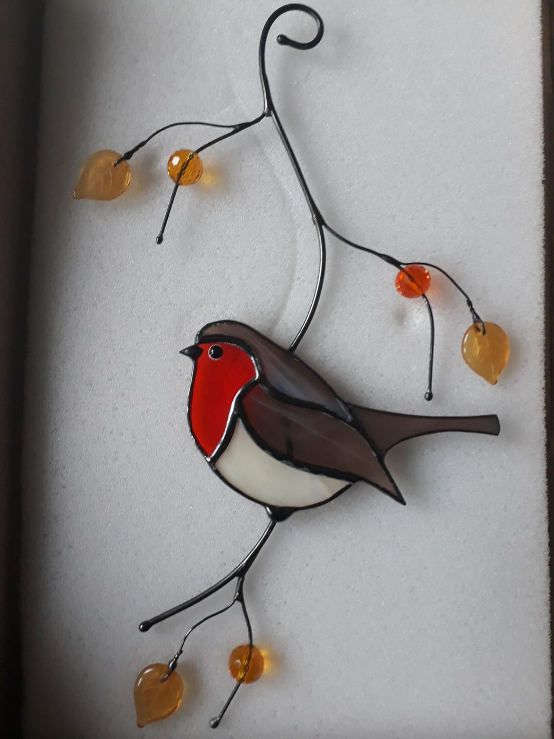 Customer photo review of Stained glass Robin Bird
