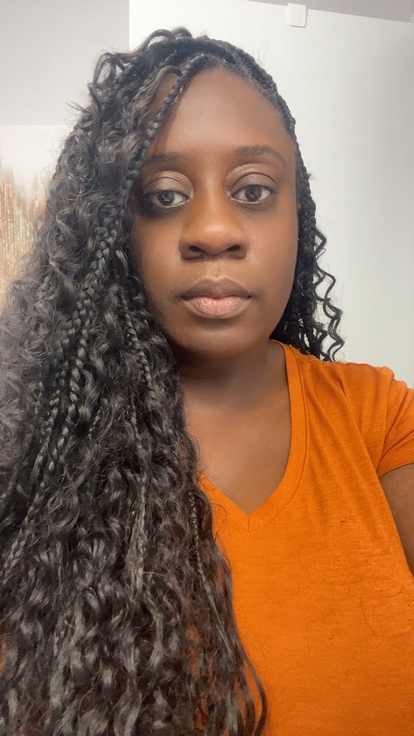 Customer photo review of Loose Curly Bulk Hair Extensions for Braiding