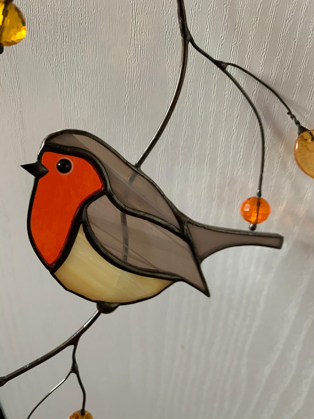 Customer photo review of Stained glass Robin Bird