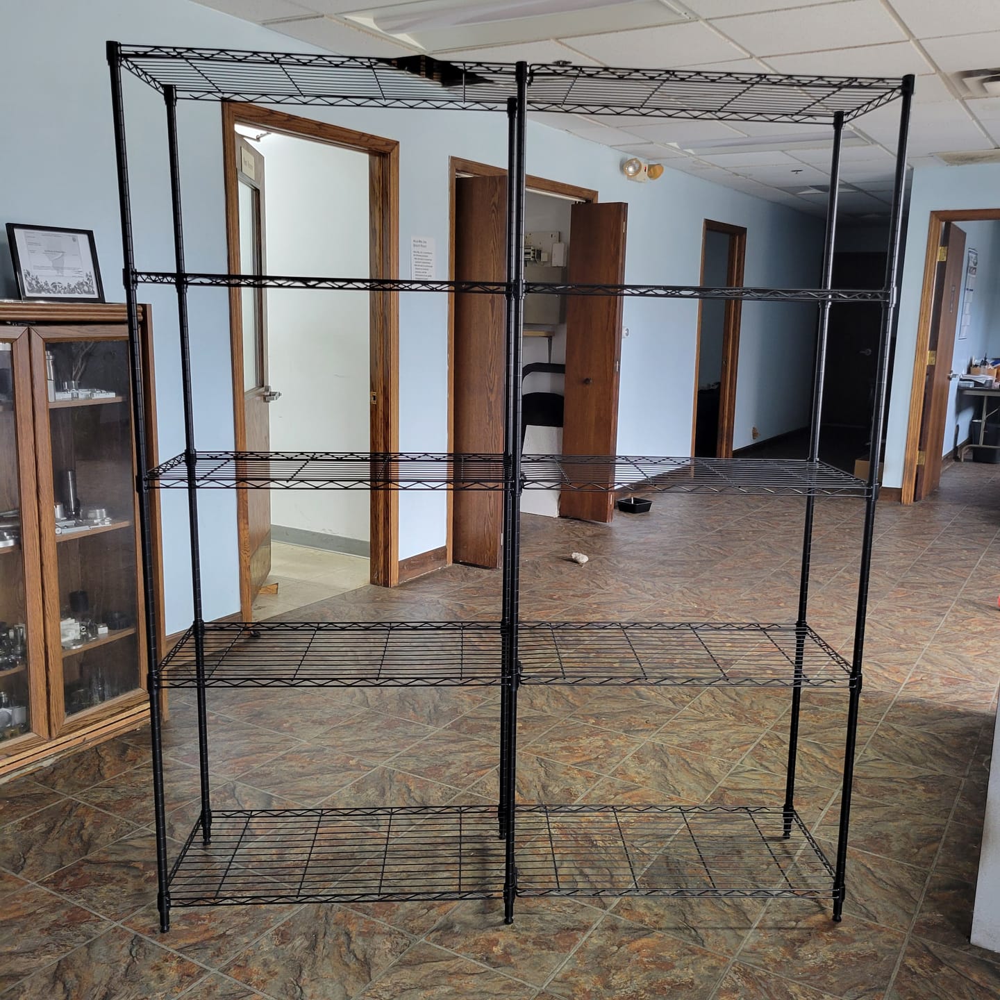 Customer photo review of REIBII 62" W Wire Shelving Units Load 1550lbs, 5-Tier Metal L Shaped Shelves, Adjustable Shelving Rack for Pantry Kitchen Closet
