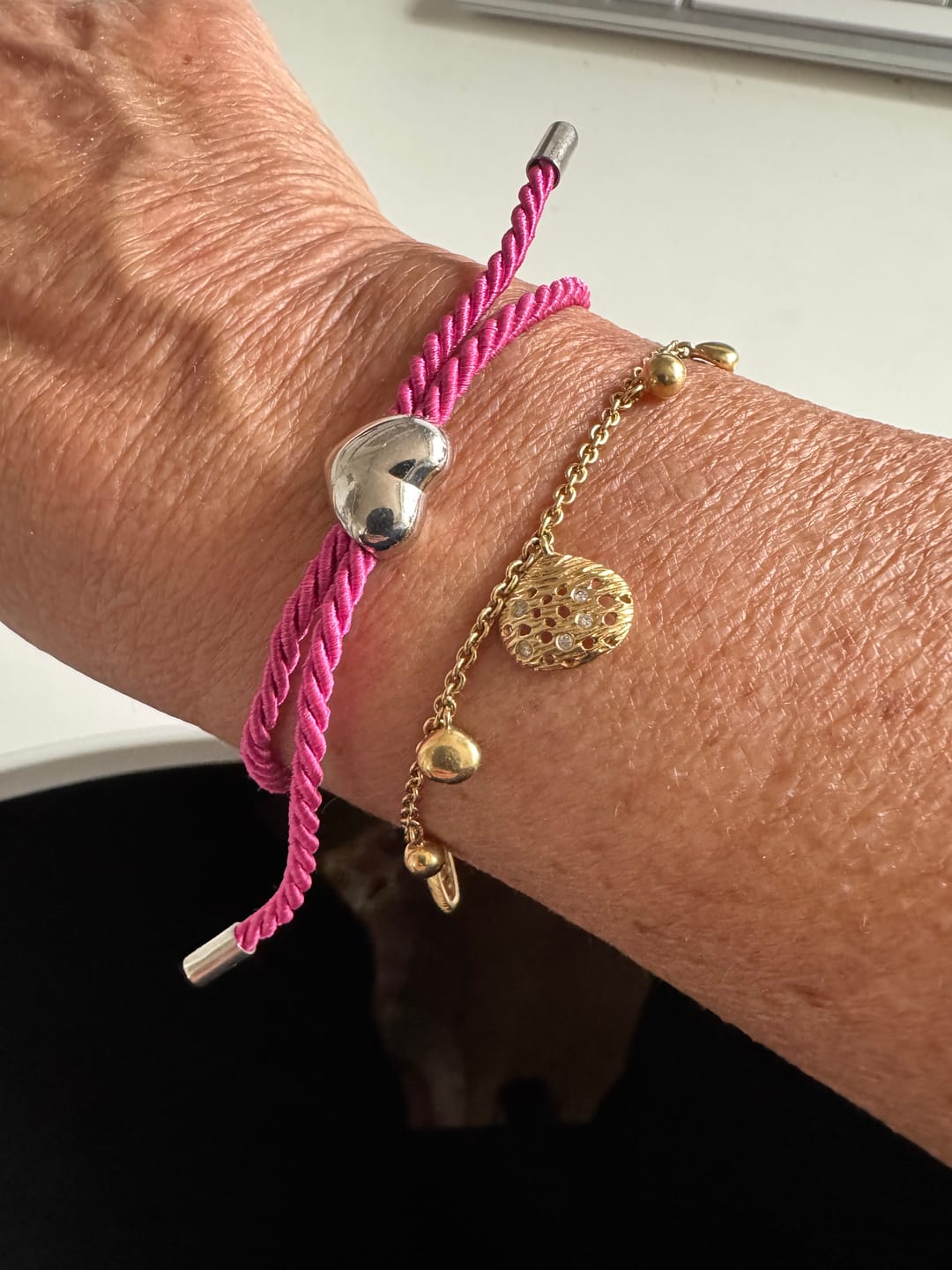 Customer photo review of Amore Heart Adjustable Knot Bracelet