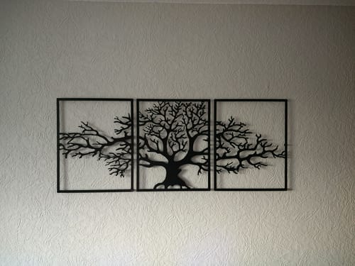 Customer photo review of Décoration murale en métal moderne - Triptyque Arbre De Vie (P01)