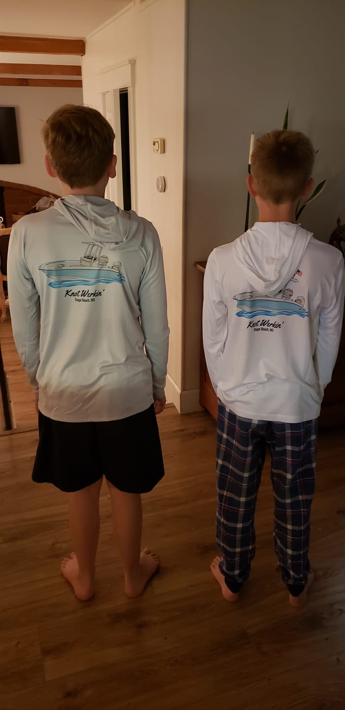 Customer photo review of Youth/Kids Dri-Fit Custom Fishing Hoodie