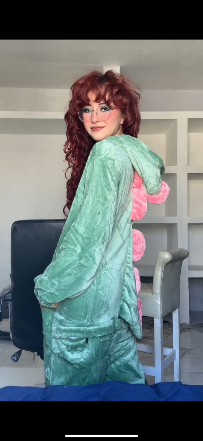 Customer photo review of OLAOLA Unisex Adult Plush Dinosaur Animals Onesie Pajamas Warm Home One-Piece Sleepwear