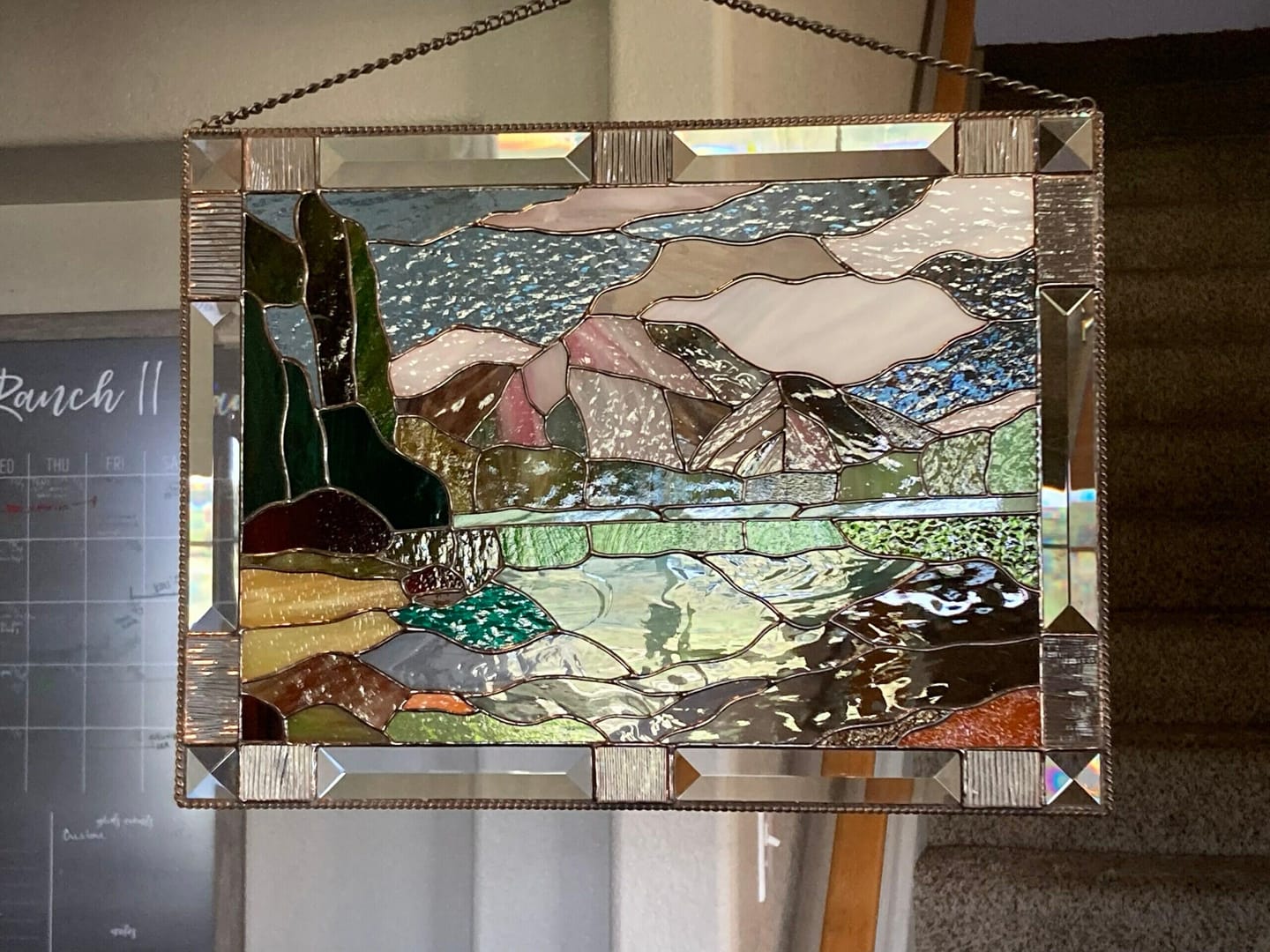 Customer photo review of Mountain Stained glass Grand Teton National Park