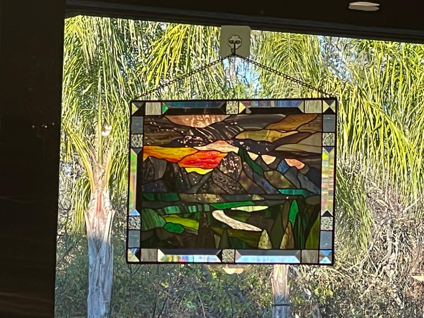 Customer photo review of Mountain Stained glass Grand Teton National Park