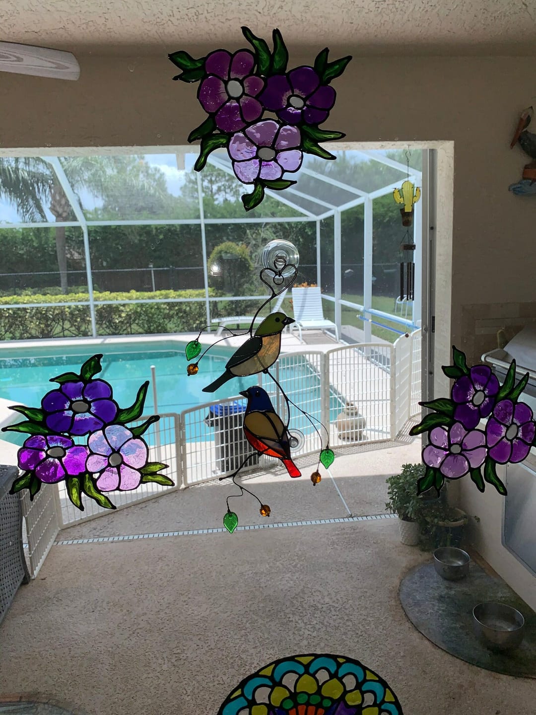Customer photo review of Stained glass Bunting Birds for valentines day