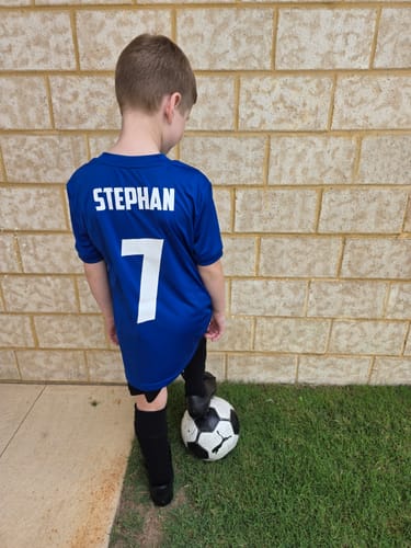Customer photo review of Deploy Legacy Football Jersey - Royal Blue
