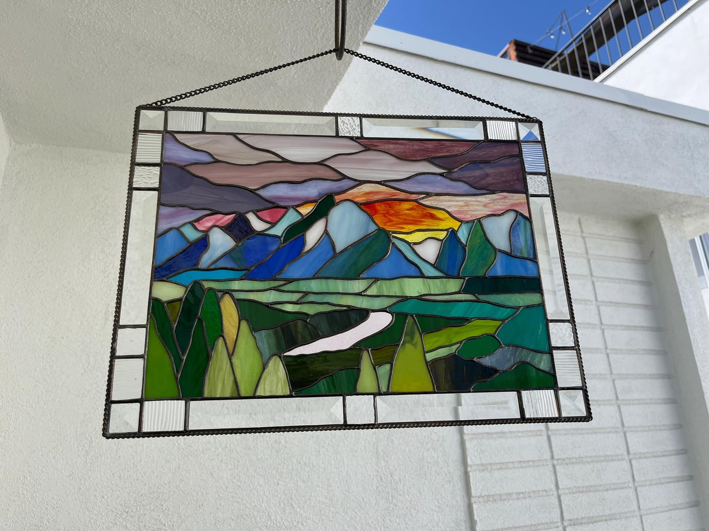 Customer photo review of Mountain Stained glass Grand Teton National Park