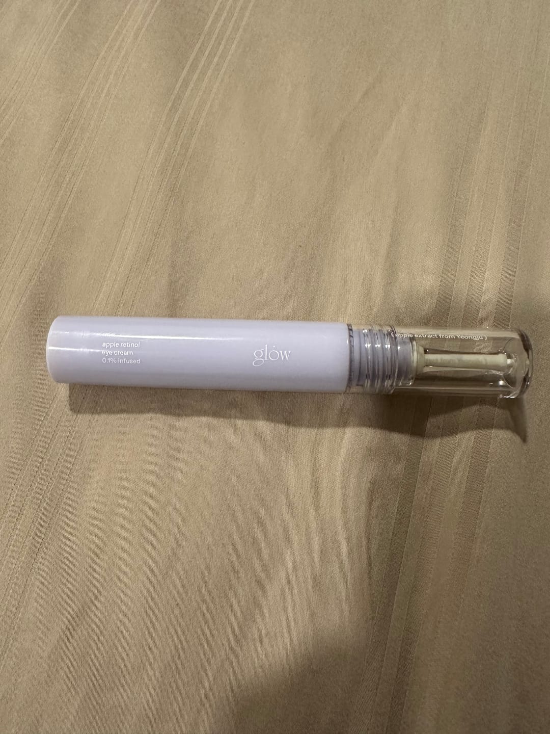 Customer photo review of glow apple retinol eye cream