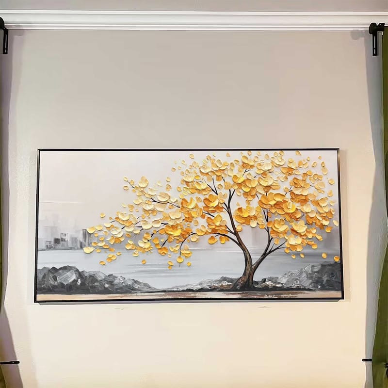 Customer photo review of Flower And Tree Textured Painting Canvas #FT005