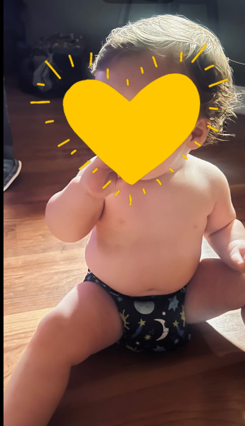 Customer photo review of Solid Color: Essentials Pocket Cloth Diaper with Athletic Wicking Jersey, Grows with your Baby