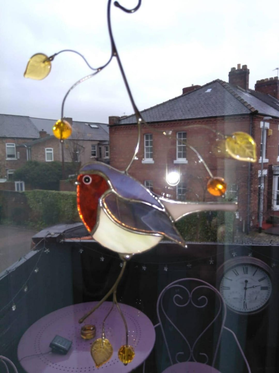 Customer photo review of Stained glass Robin Bird