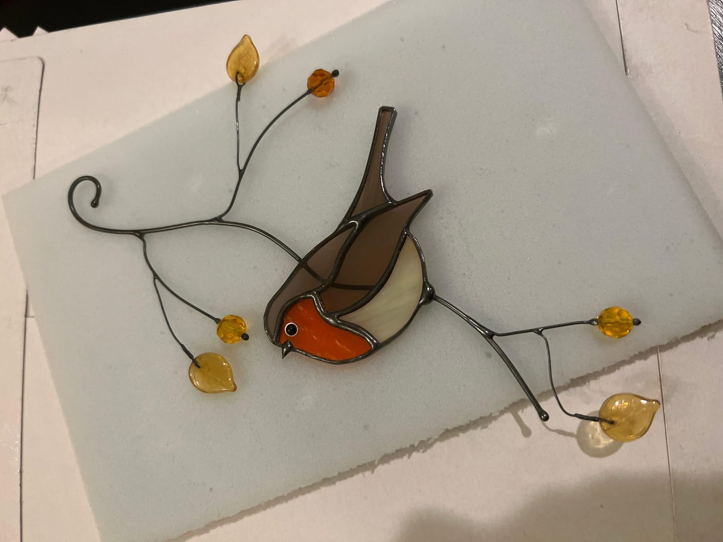 Customer photo review of Stained glass Robin Bird