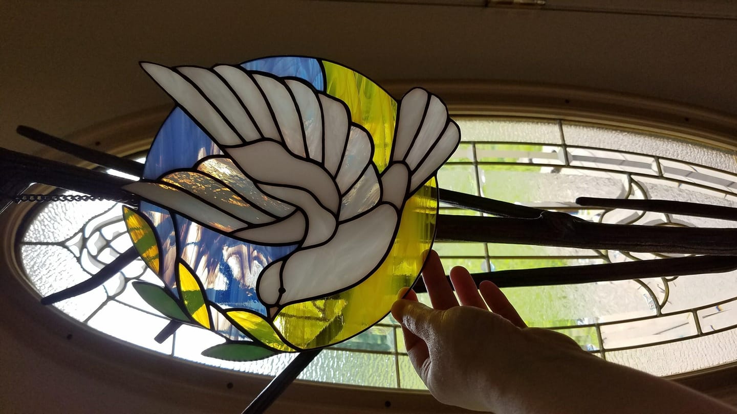 Customer photo review of The Dove of Peace Round Panel