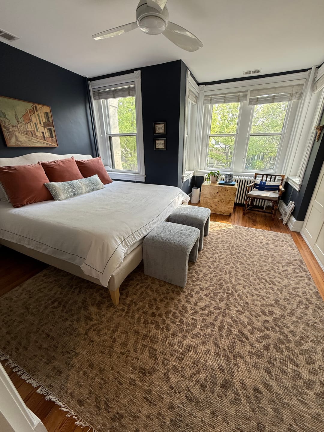 Customer photo review of Custom Made Camel and Taupe Modern leopard Design Hand knotted wool area rug