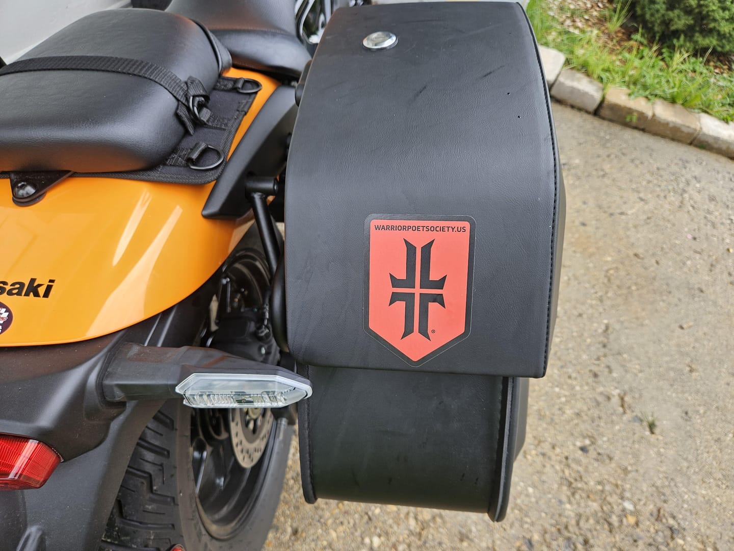 Customer photo review of 28L - Pantheon Medium Quick Mount Kawasaki Eliminator 450 Motorcycle Saddlebags