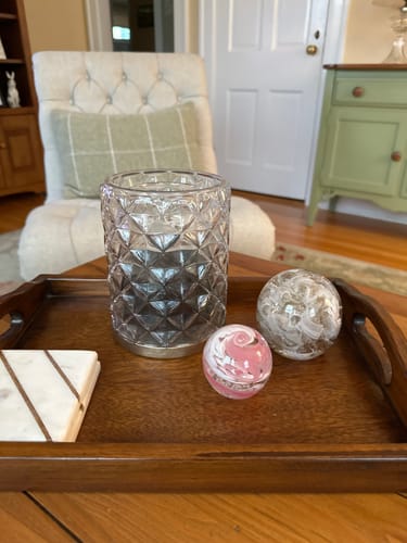 Customer photo review of Glimmer Orb with Cremation Ashes