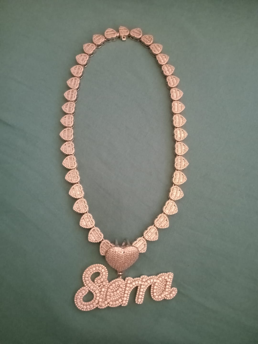 Customer photo review of ROSIE ICEY HEART NAME NECKLACE