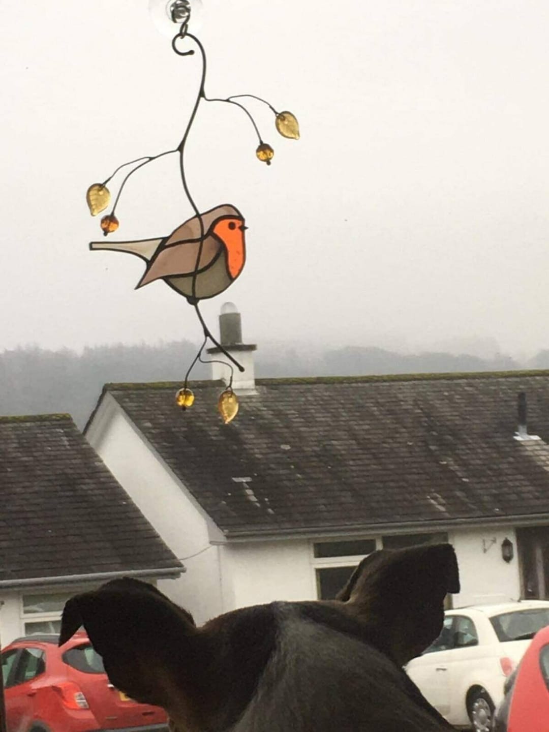 Customer photo review of Stained glass Robin Bird