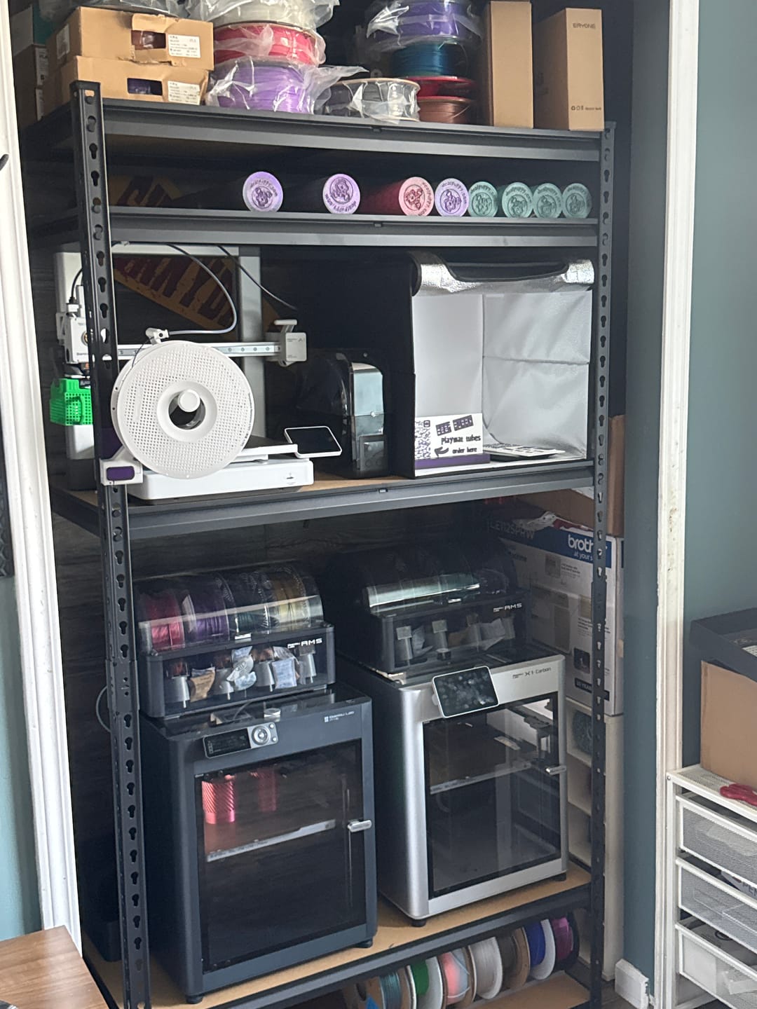 Customer photo review of Reibii 5-Tier 40" W Metal Shelving for Garage, 2500lbs Heavy Duty Storage Shelves, Adjustable Shelf for Closet, Warehouse, Commercial