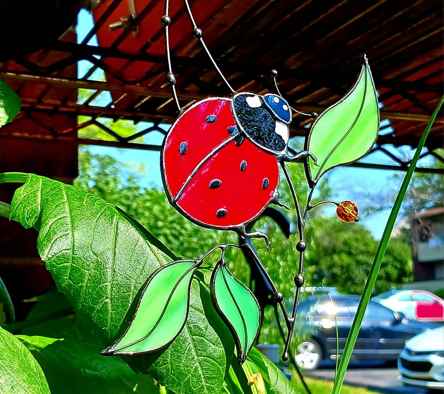 Customer photo review of Red Ladybug Suncatcher