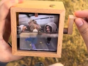 Customer photo review of Custom photo box with a crank