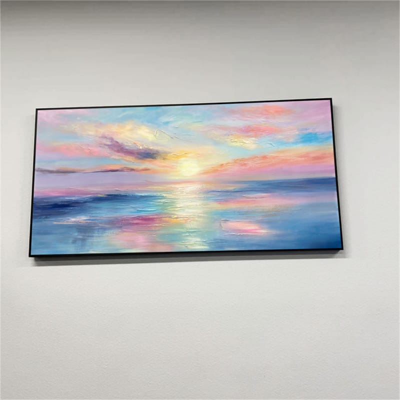 Customer photo review of Colorful Ocean And Sky Textured Painting Canvas #OS006