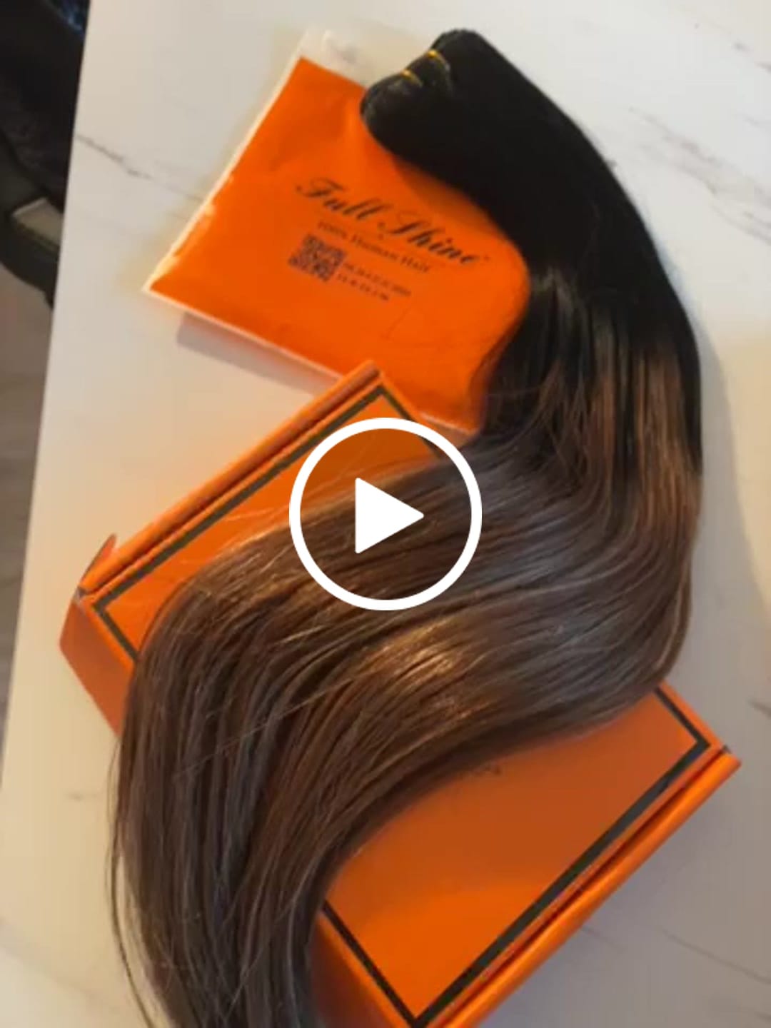 Customer video review of Full Shine Sew In Hair Weft Bundles 100% Remy Human Hair Balayage (#1B/6/24)