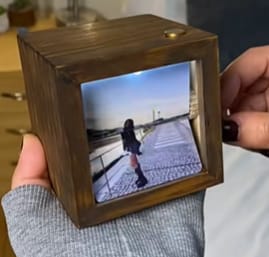 Customer photo review of Custom photo box with a crank