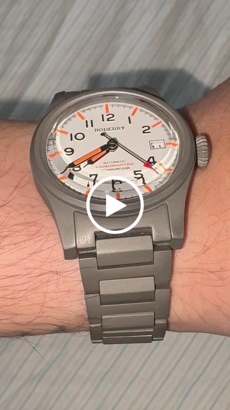 Customer video review of LANDMASTER - 100M Waterproof Titanium Automatic Field Watch | White-bracelet