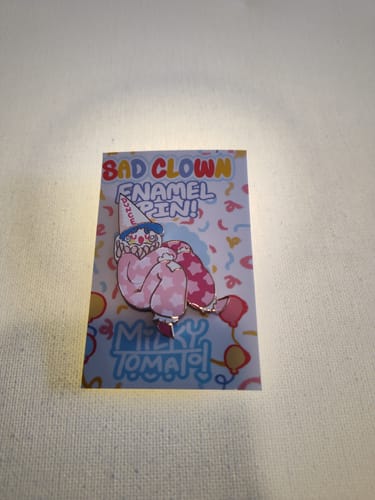 Customer photo review of Sad Clowns Enamel Pins