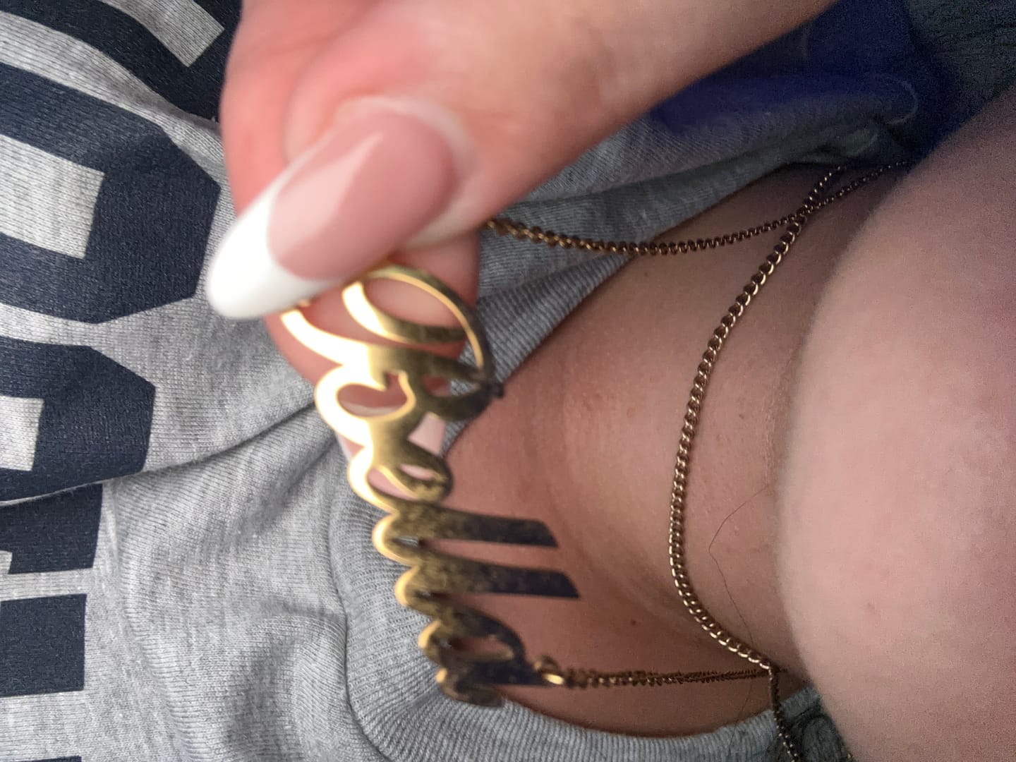 Customer photo review of LUX Name Necklace