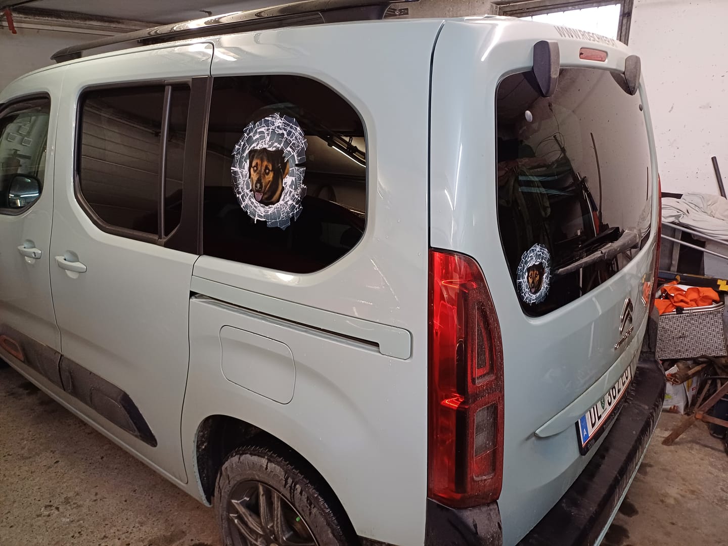 Customer photo review of Spähendes Foto Glas - Individueller Autoaufkleber