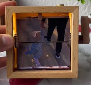 Customer photo review of Custom photo box with a crank