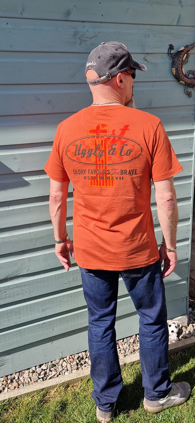 Customer photo review of Rust Flattrack No.1 Tee
