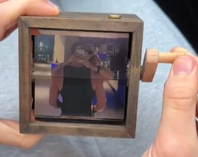 Customer photo review of Custom photo box with a crank