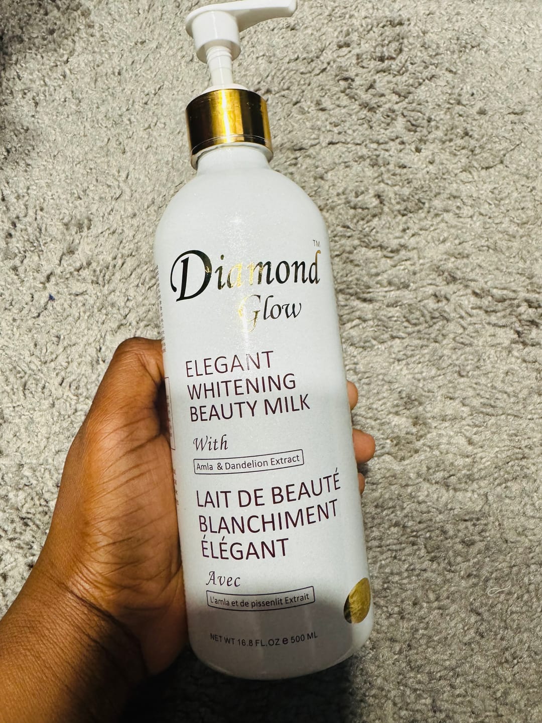 Customer photo review of Diamond Glow Elegant Beauty Milk 16.8 oz